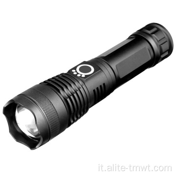 Teslight tattico a LED zoom ricaricabile XHP50